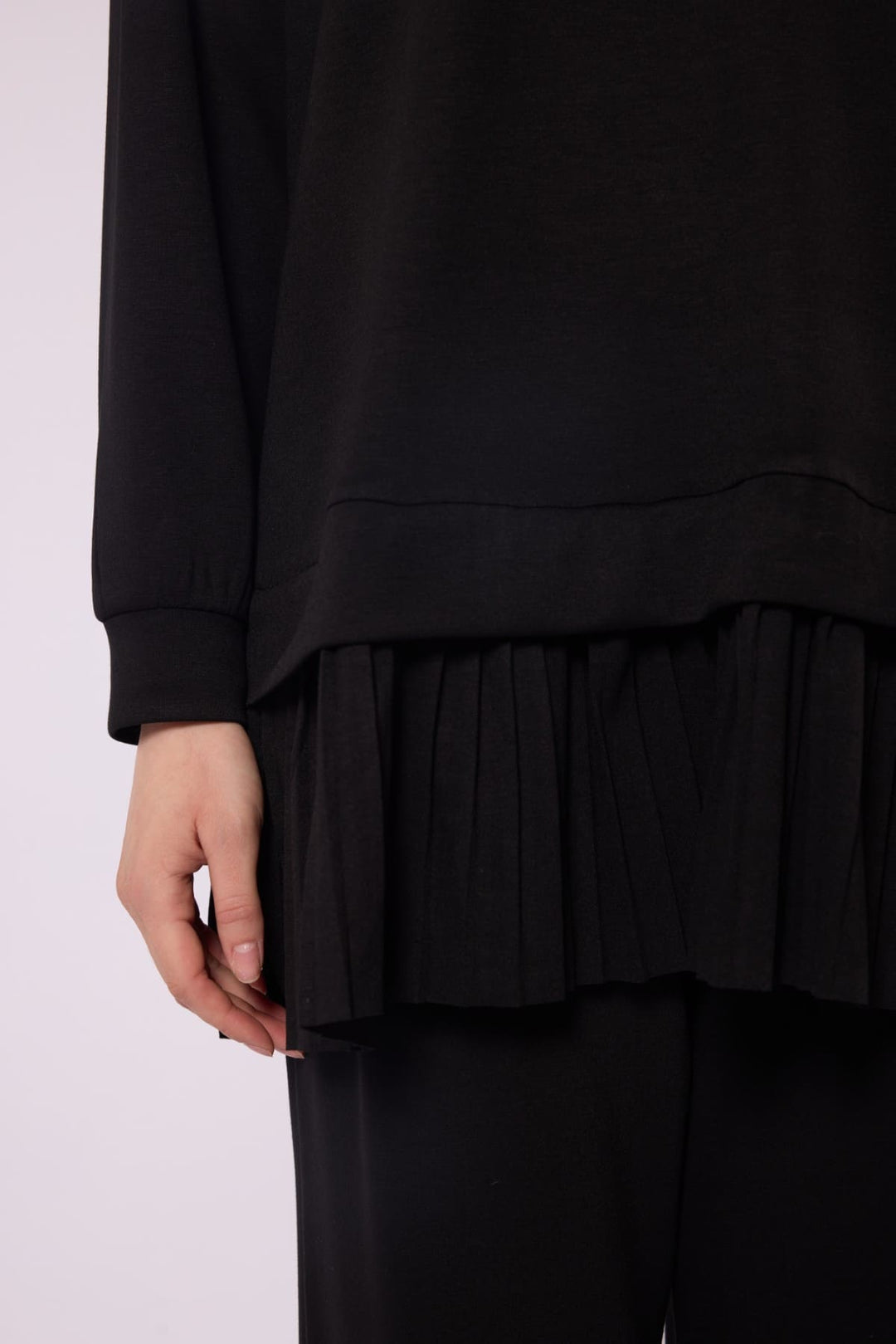 Pilise Detaylı Oversize Düşük Kol Takım