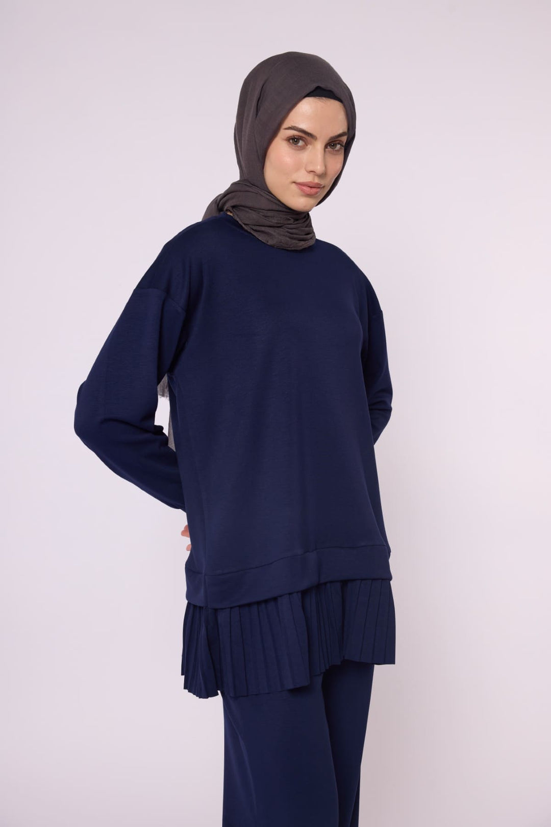 Pilise Detaylı Oversize Düşük Kol Takım