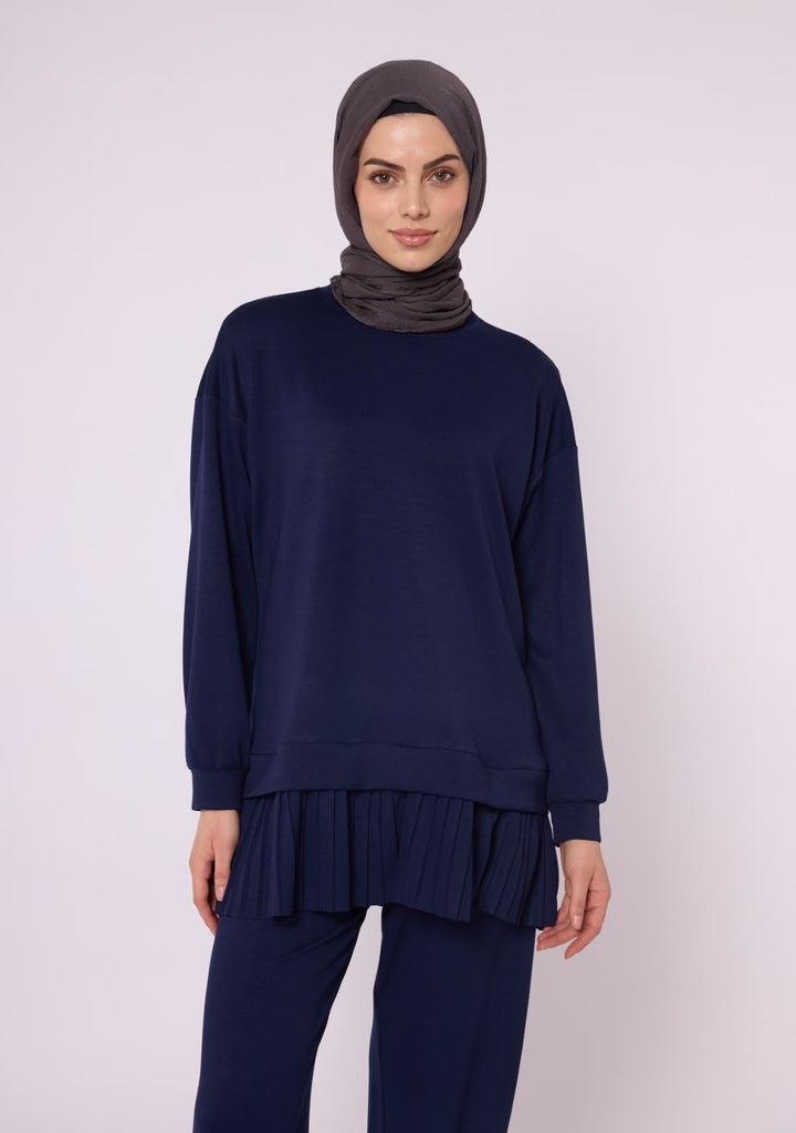 Pilise Detaylı Oversize Düşük Kol Takım
