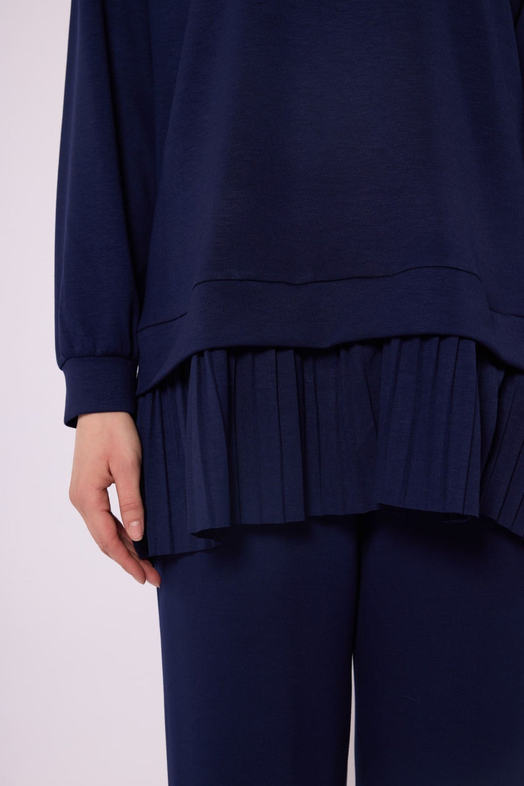 Pilise Detaylı Oversize Düşük Kol Takım