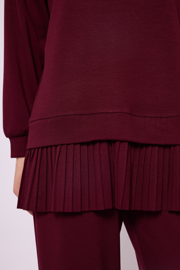 Pilise Detaylı Oversize Düşük Kol Takım