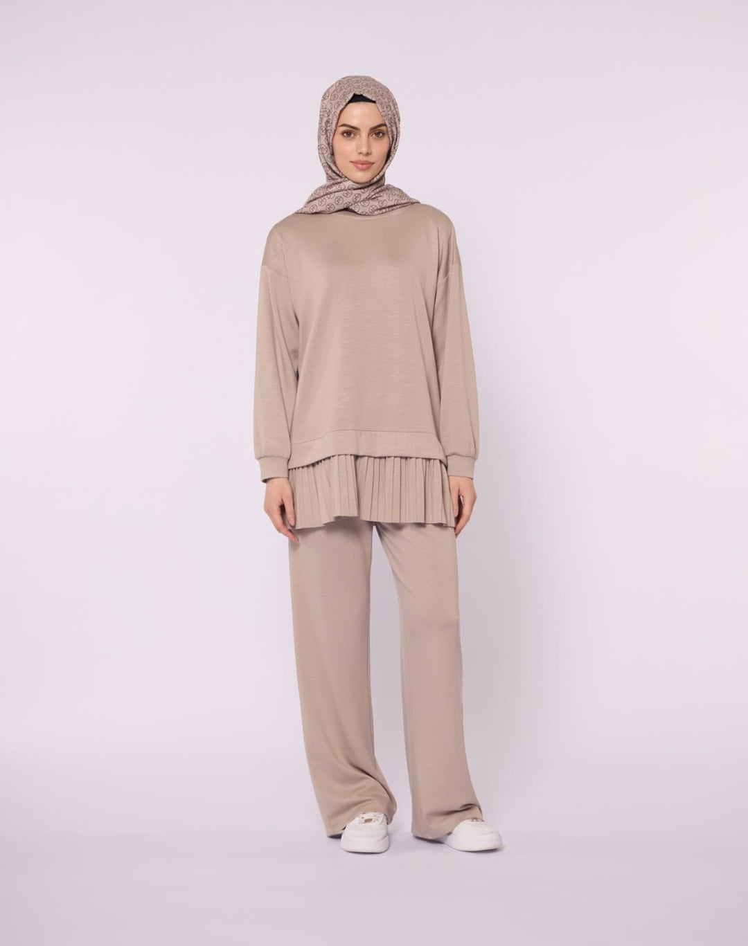 Pilise Detaylı Oversize Düşük Kol Takım