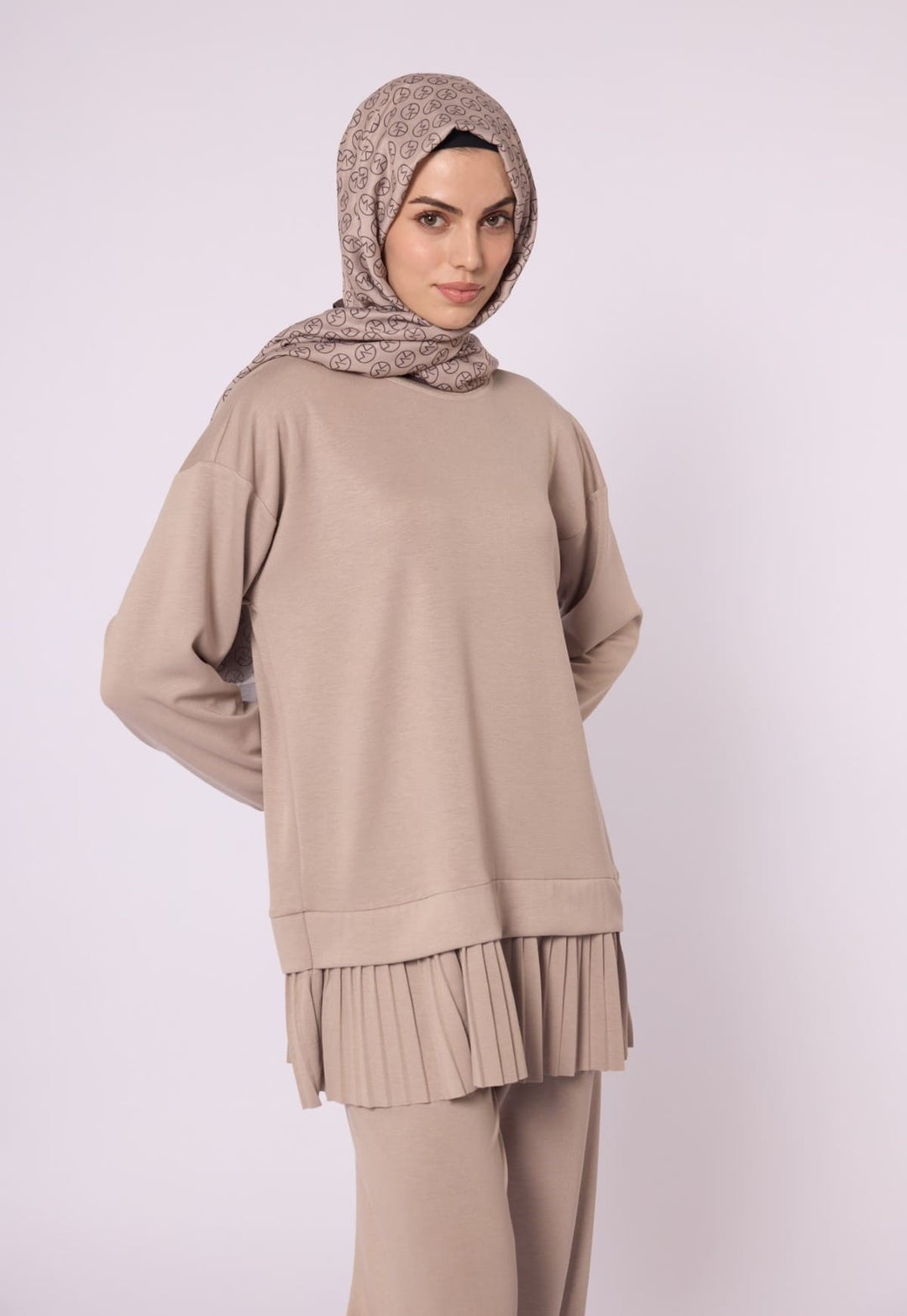 Pilise Detaylı Oversize Düşük Kol Takım