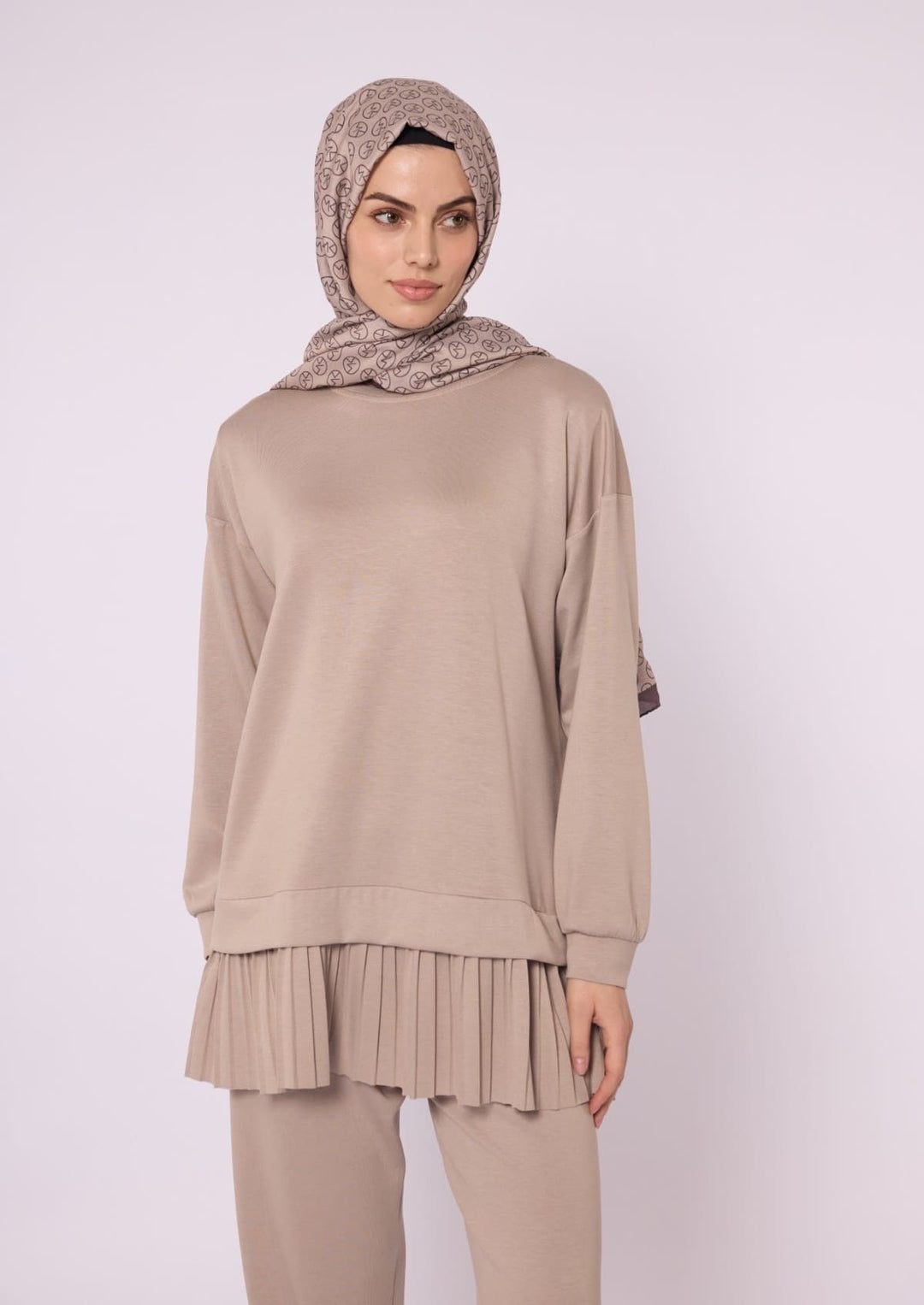 Pilise Detaylı Oversize Düşük Kol Takım