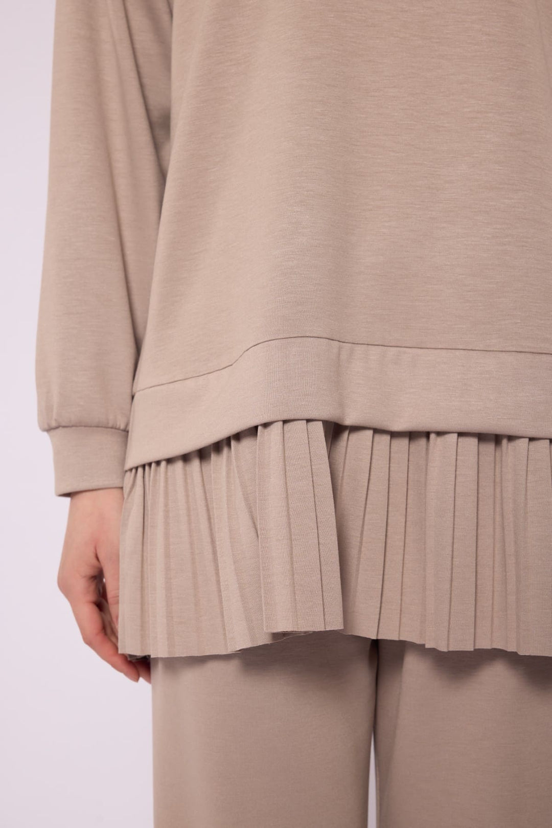 Pilise Detaylı Oversize Düşük Kol Takım