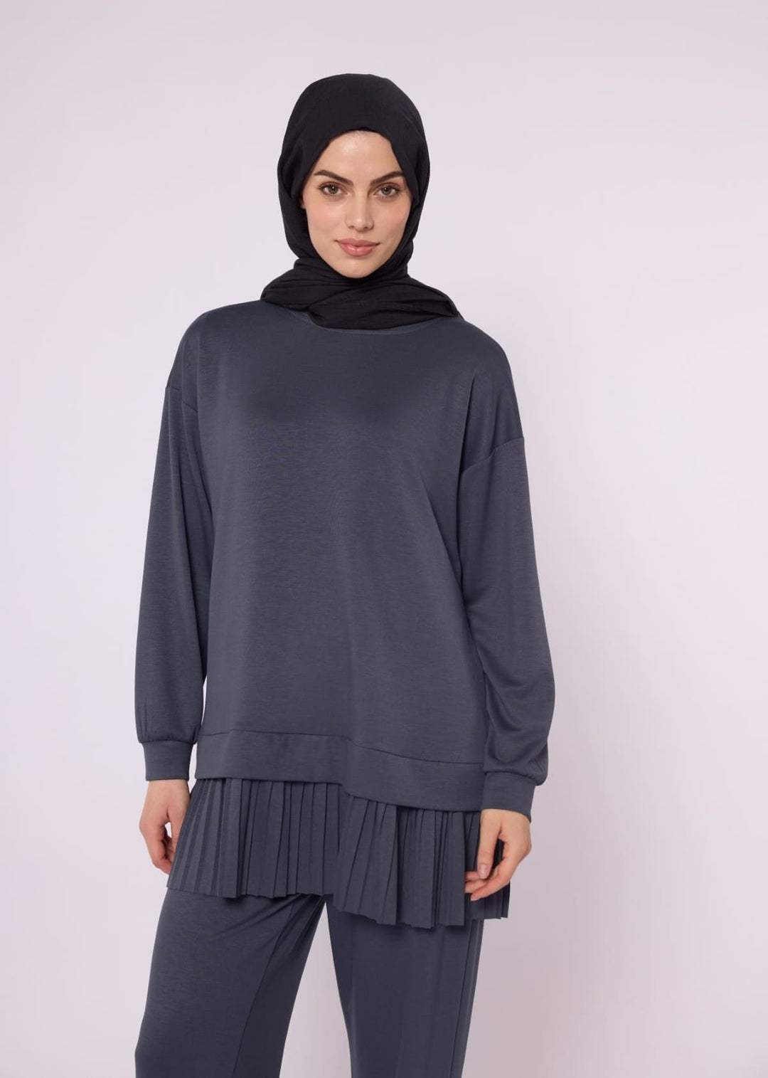 Pilise Detaylı Oversize Düşük Kol Takım