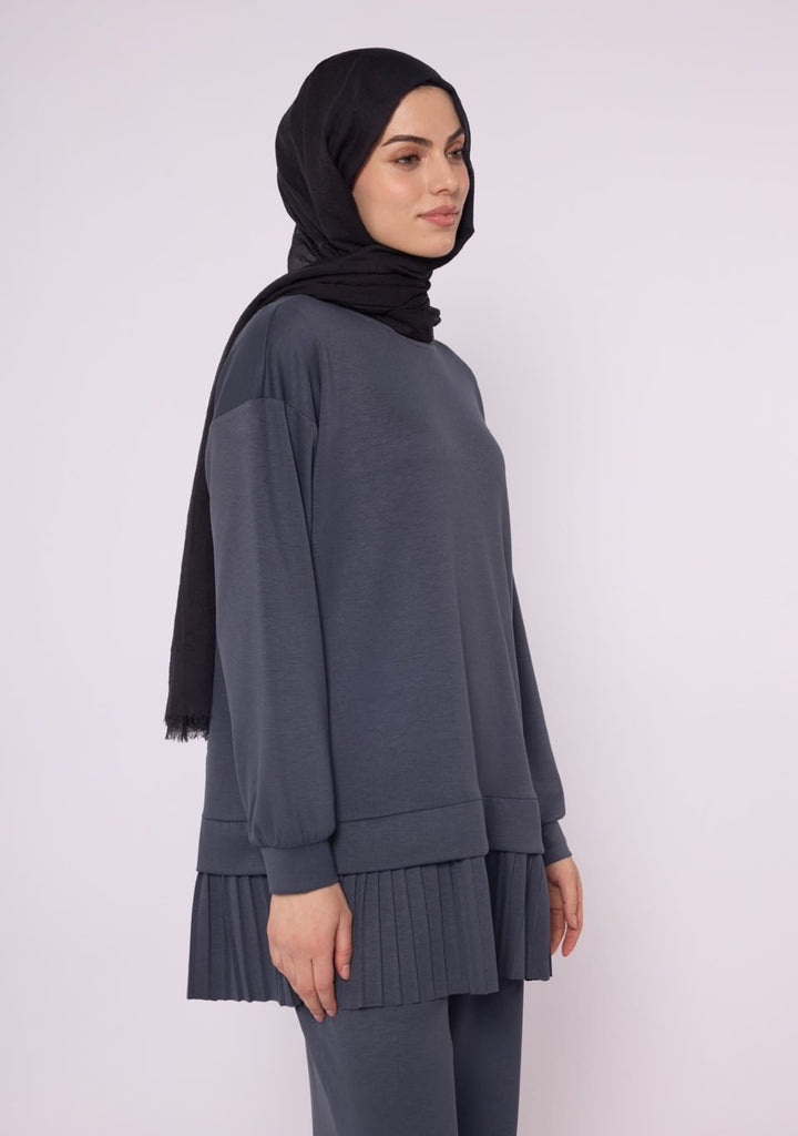 Pilise Detaylı Oversize Düşük Kol Takım