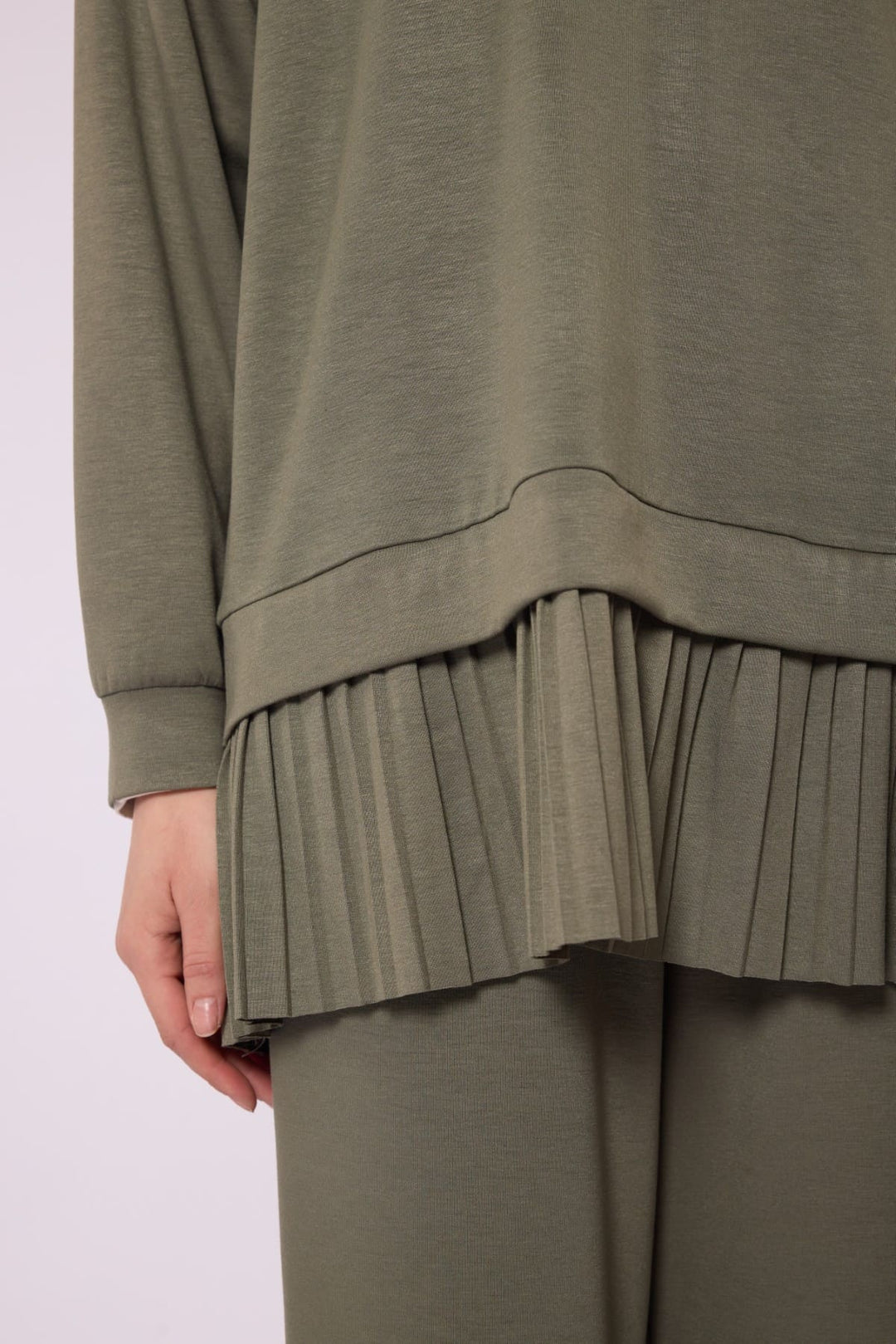 Pilise Detaylı Oversize Düşük Kol Takım