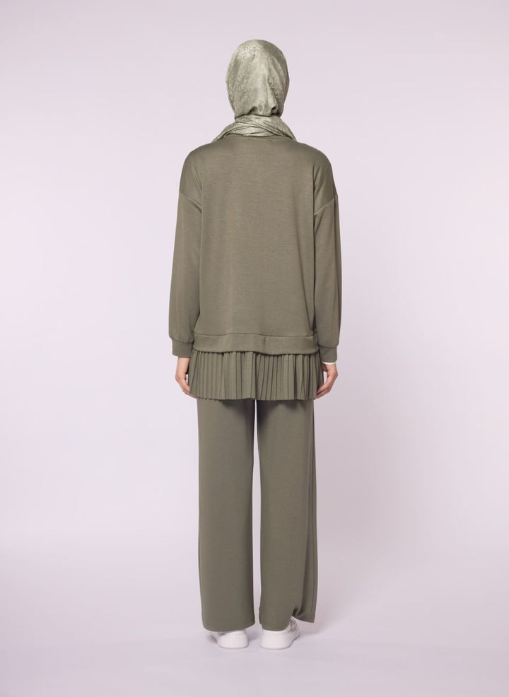 Pilise Detaylı Oversize Düşük Kol Takım