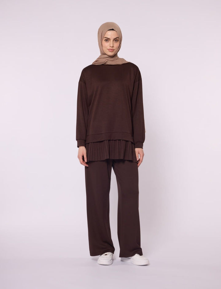 Pilise Detaylı Oversize Düşük Kol Takım