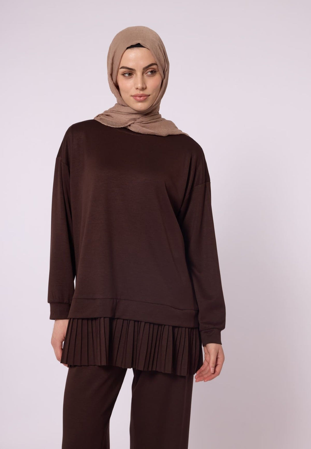 Pilise Detaylı Oversize Düşük Kol Takım