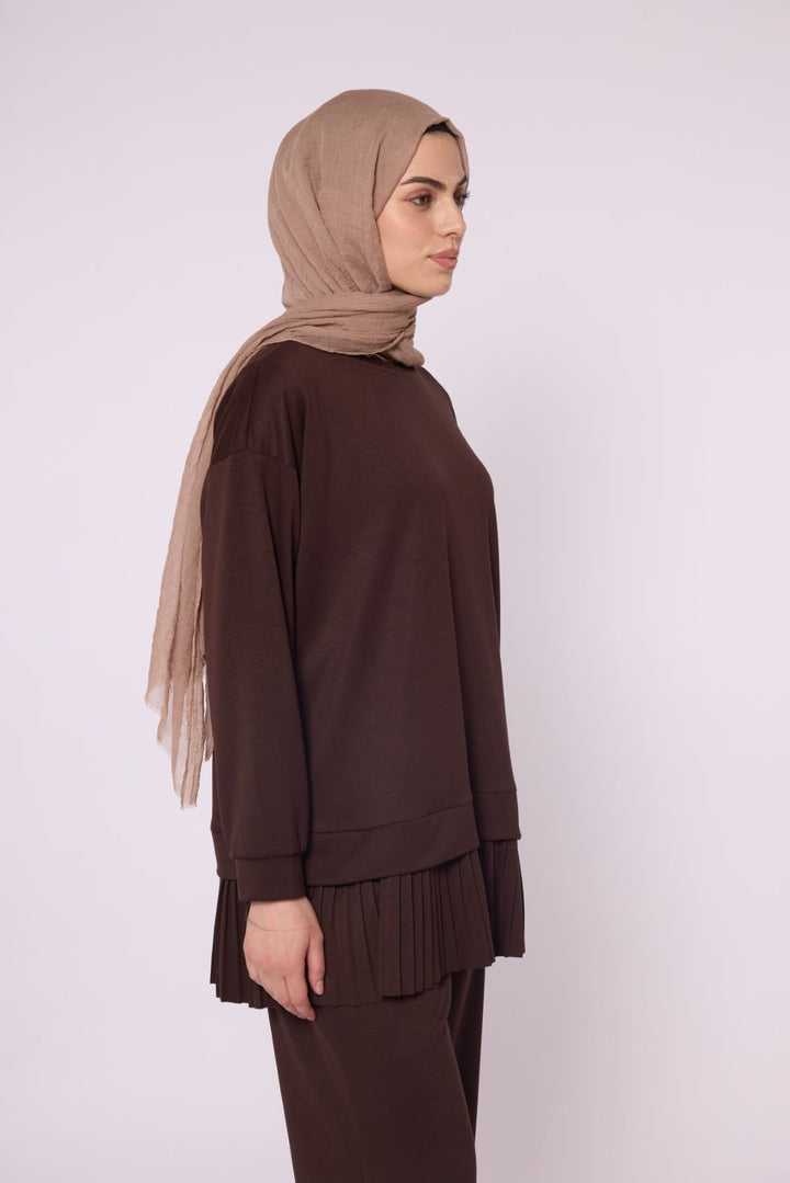 Pilise Detaylı Oversize Düşük Kol Takım