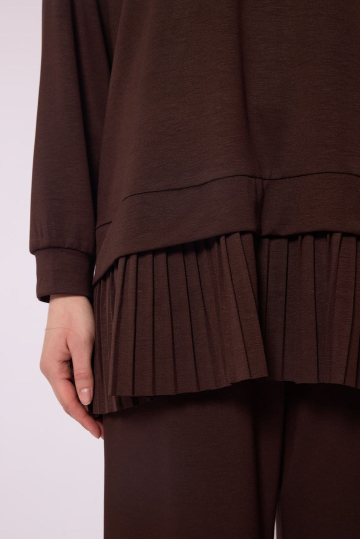 Pilise Detaylı Oversize Düşük Kol Takım
