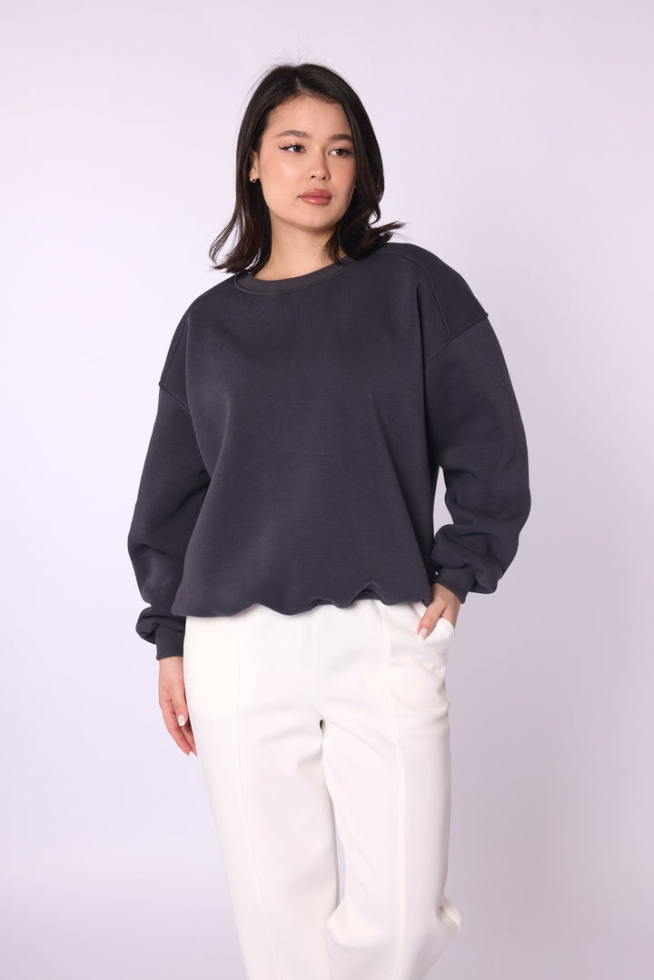 Geniş Kalıp Basic Sweatshirt